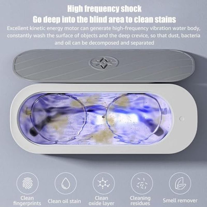 Ultrasonic Jewelry Cleaner, Professional Portable Sonic Jewelry Cleaner, Mini Jewelry Cleaner Ultrasonic Machine for Cleaning Rings Glasses Coins Necklaces Makeup Brushes - Image 4