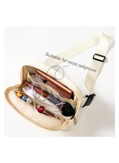 erorex Fanny Pack for Women Men - Unisex Waterproof Belt Bag with Adjustable Strap, Lightweight Cross Body Bag Casual Hands-Free Waist Bag with 4 Pockets for Running Hiking Traveling Workout, Off-white  - Image 5