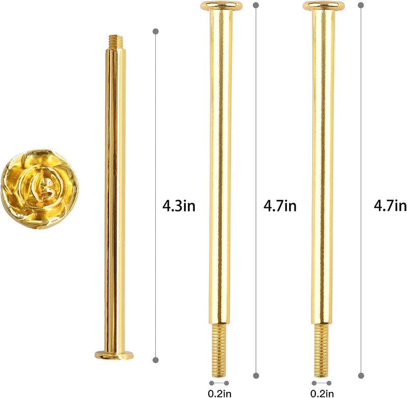 Happy Will 3 Tier 14" Heavy Metal Cake Stand Holder Fruit Plate Stand Fitting Hardware Rod (Golden_Rose) - Image 2