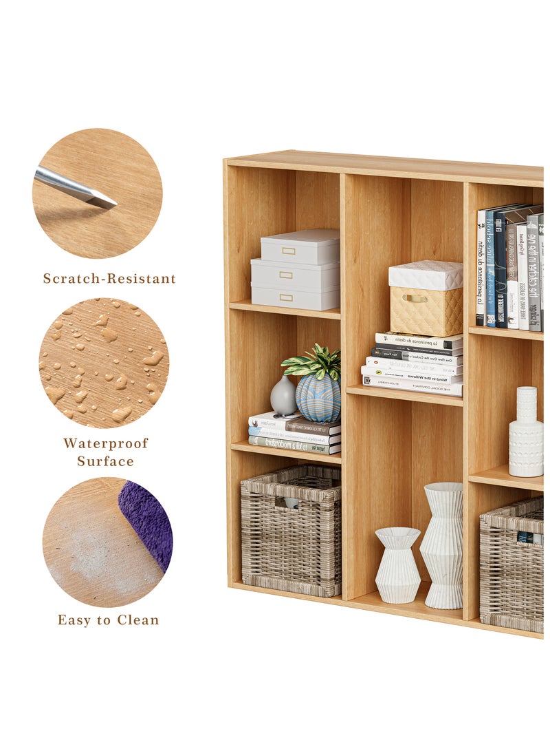 DOOHWAN 11in Cube Storage Organizer with Closed Back - Wooden Bookshelf Display Cubes for Home, Office, Closet Cabinet Organizer Shelf - Image 4