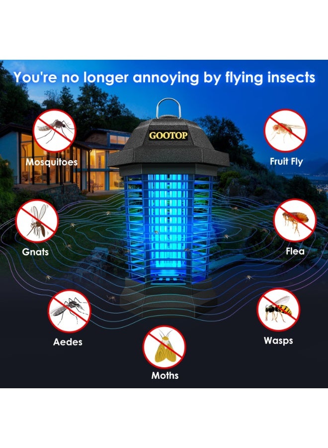 GOOTOP Electric Bug Zapper, 4200V Mosquito & Fly Killer for Indoor Outdoor, Black - Image 2