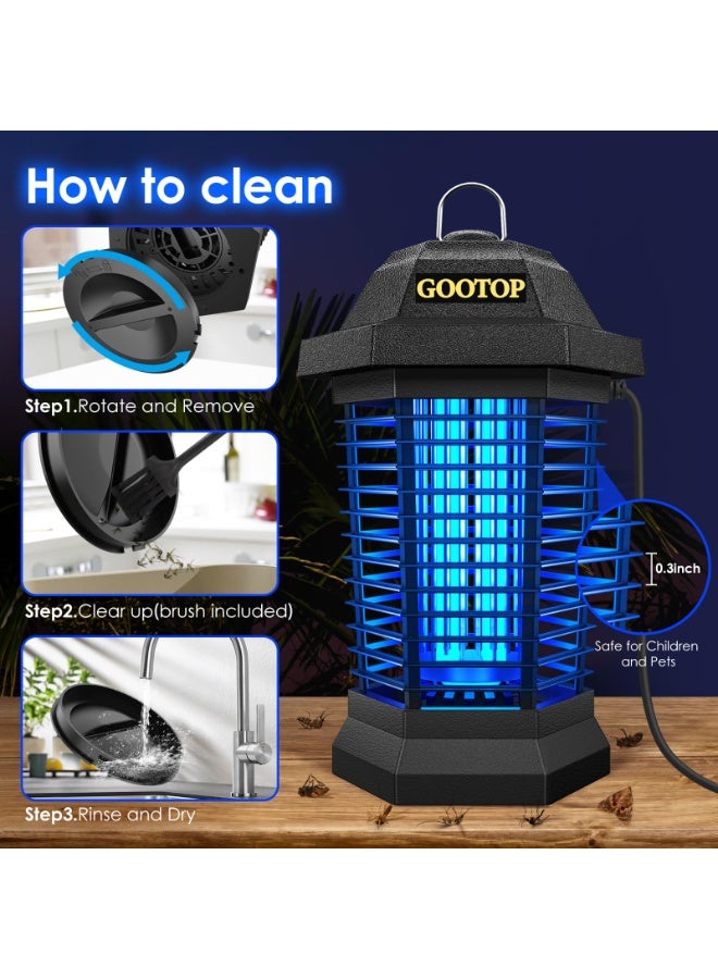 GOOTOP Electric Bug Zapper, 4200V Mosquito & Fly Killer for Indoor Outdoor, Black - Image 3