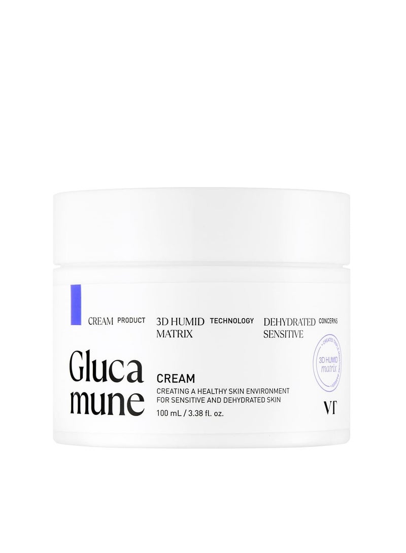 VT COSMETICS Glucamune Cream 100ml | Intensive Hydration, Soothing & Moisturizing Care for Sensitive Skin, Glow Finish - Image 1