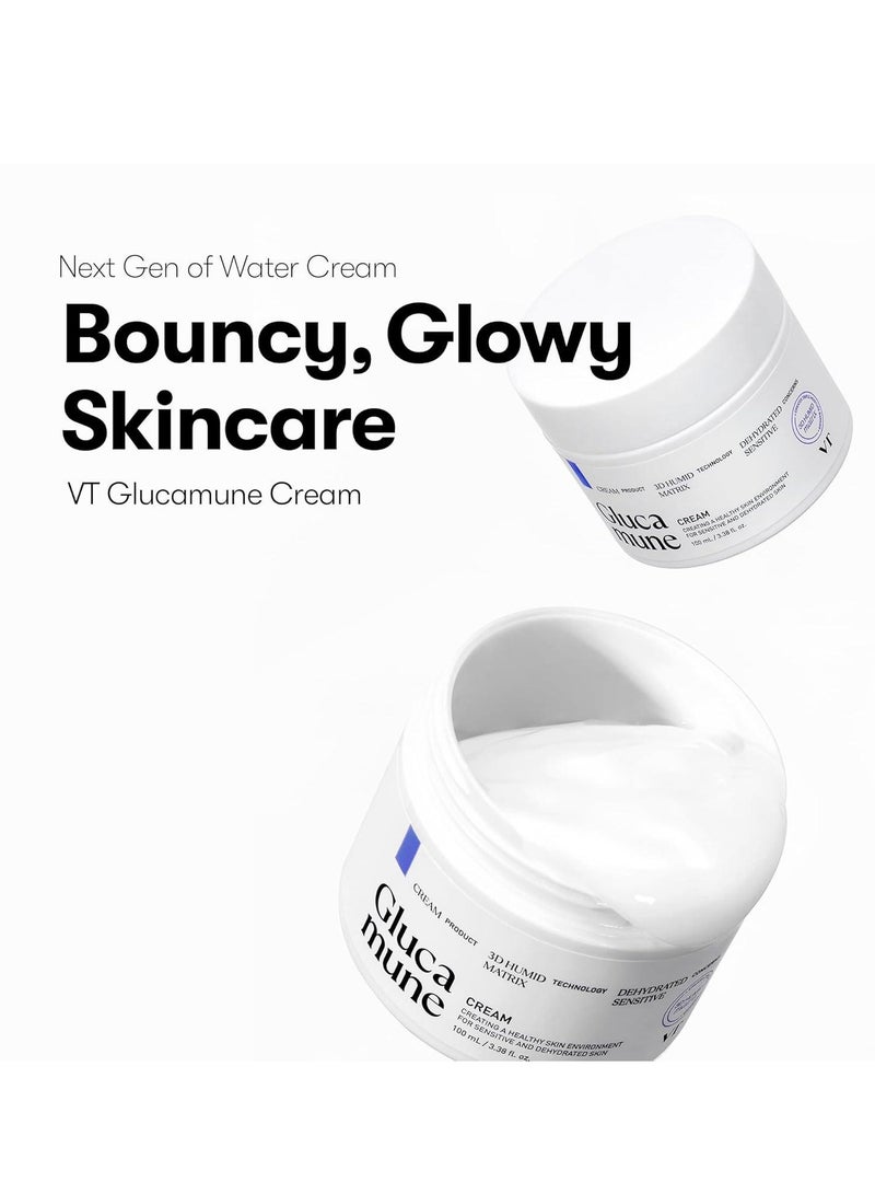 VT COSMETICS Glucamune Cream 100ml | Intensive Hydration, Soothing & Moisturizing Care for Sensitive Skin, Glow Finish - Image 2