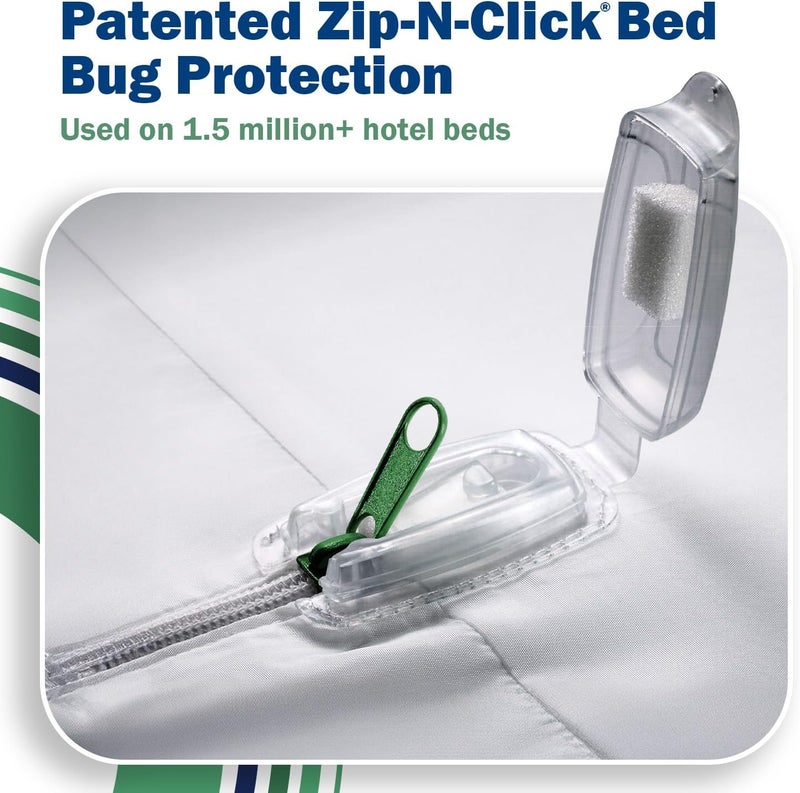 CleanRest Pro Mattress Protector Encasement, MicroPlush Fabric, Ultimate Sleep Surface Protection with Patented MicronOne Technology, Zip-N-Click Security, EZ-Fit, Waterproof (Twin XL) - Image 4