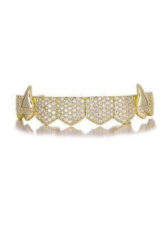 Full Diamond Grillz Tooth Cap HipHop Jewelry Gold (lower teeth) S00086G-2