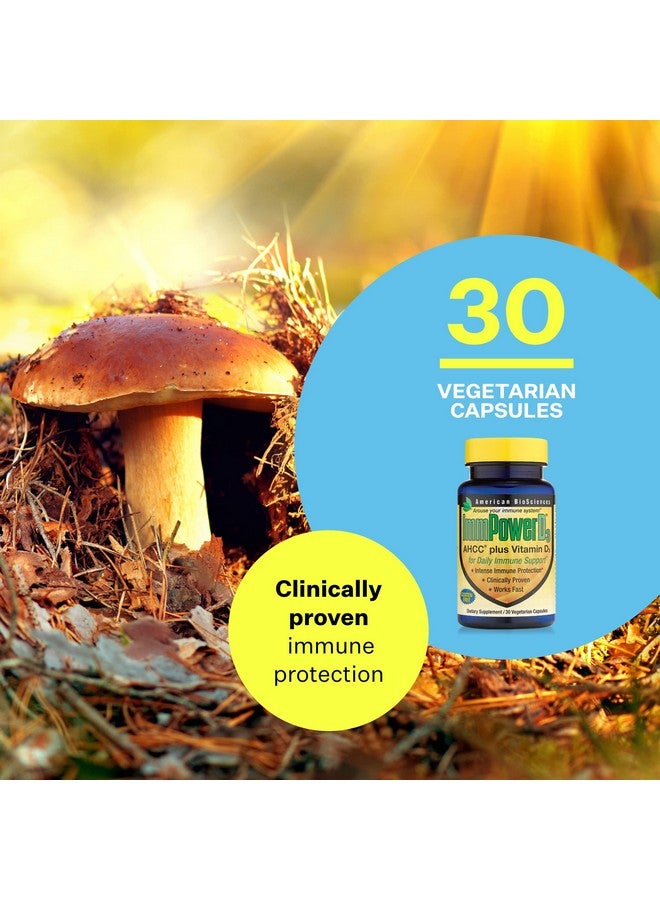 American BioSciences American BioSciences ImmpowerD3 AHCC Mushroom Extract Plus Vitamin D3 - Immune System Support for Adults - Supports Cytokine Function - 30 Vegetarian Capsules, 500mg of AHCC per Serving - Image 3