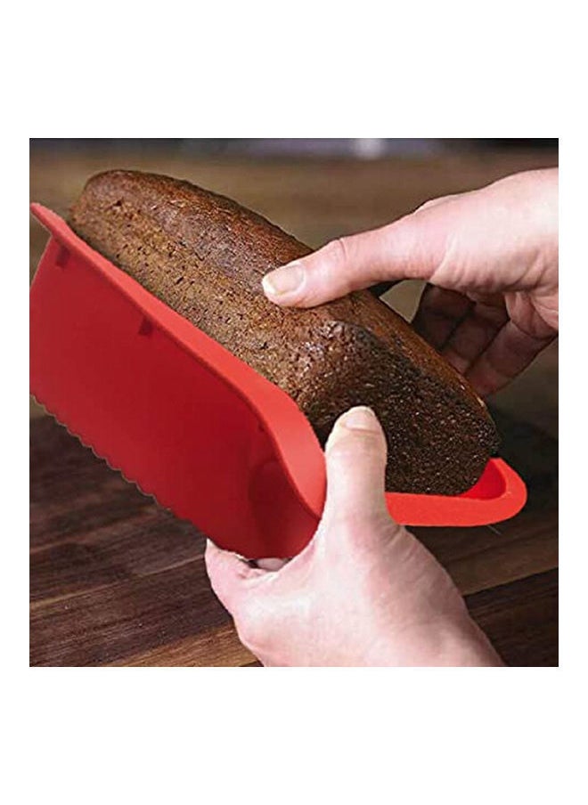 NIBEMINENT 2-Piece Rectangle Silicone Cake Toast Bread Loaf Mould Red  - Image 5