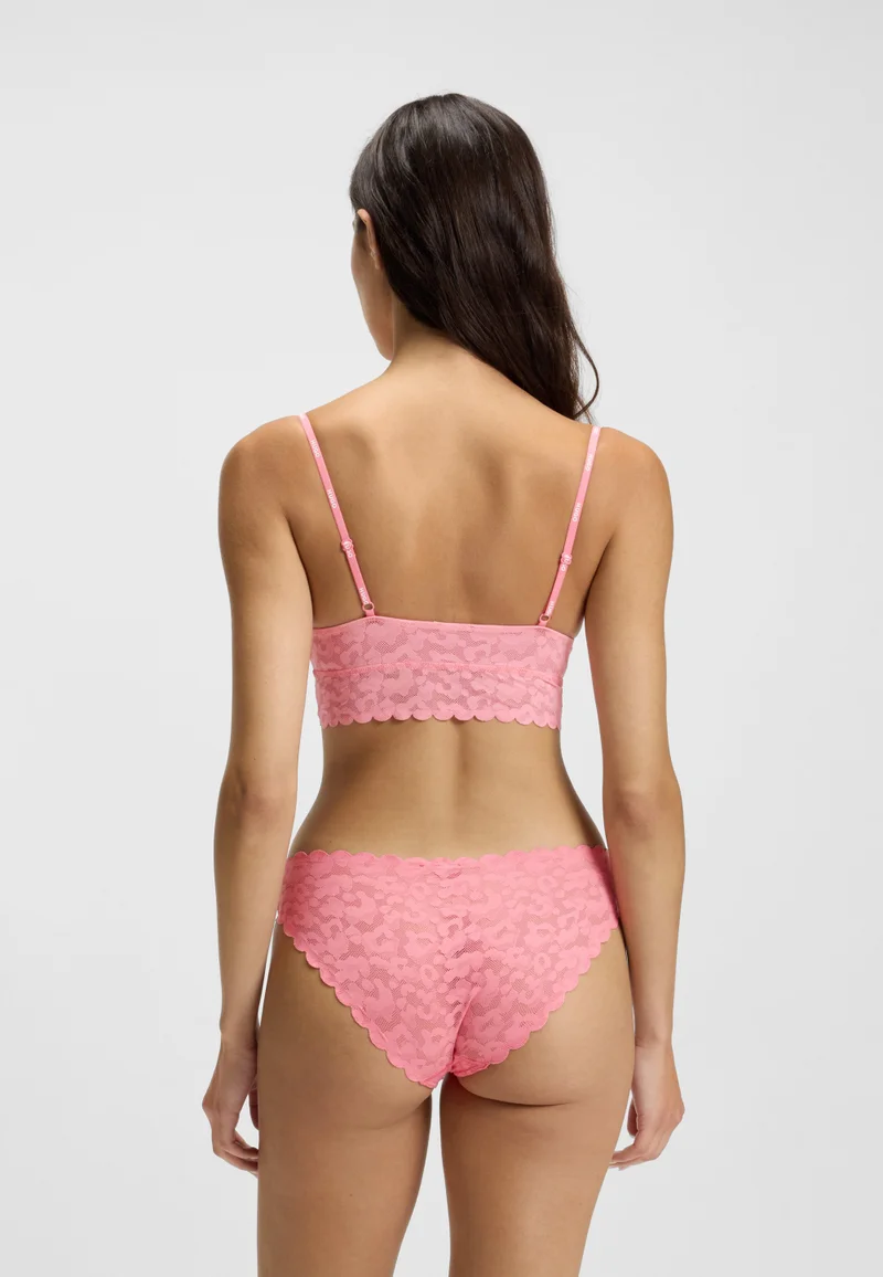 HUGO Scalloped-edge briefs in leopard-pattern lace