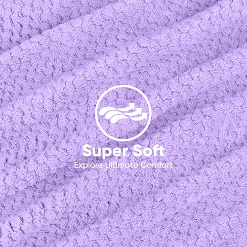 HOMEXCEL 5 Pack Microfiber Hair Towels 40 x 20 inches Super Soft Fast Drying Turbans for Long Thick Curly Hair Anti Frizz Wrap with Elastic Strap PurpleBlueGrey - Image 3