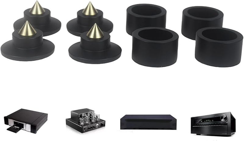Black Shockproof Isolation Feet Stand Pad Kit for Subwoofer Amplifier CD Player - Image 3