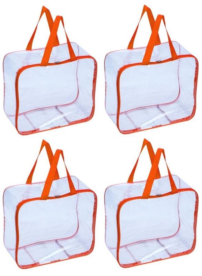 SSBC Transparent Multipurpose Storage Bag for Wardrobe, Clothes, Lehenga, Blankets, Bedsheets, Toys, Docs Saree Covers Garments Cover Large Plastic Bag Packing Organizer Pack Of 4 - Image 1