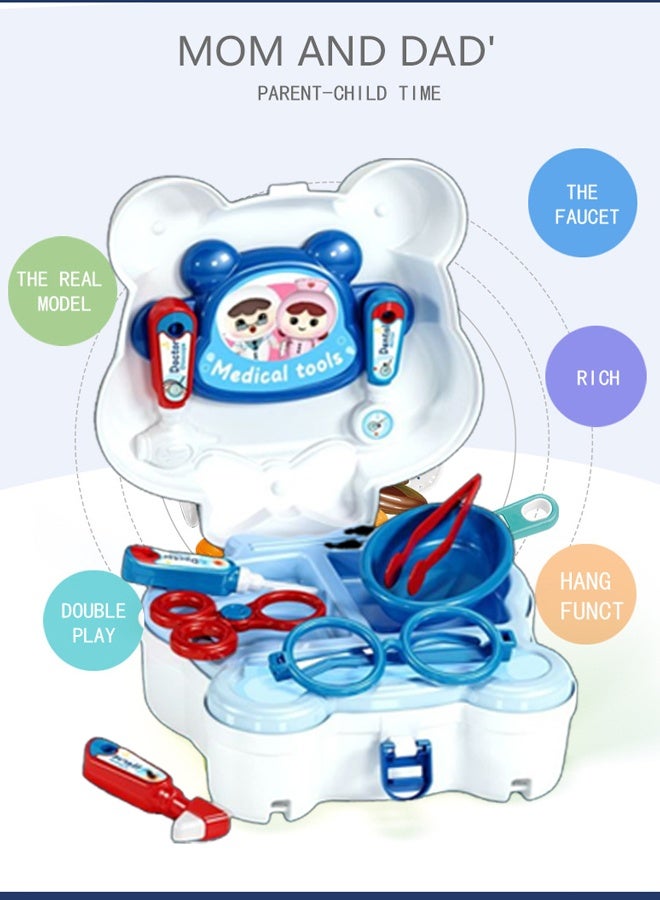 First Aid Kit Doctor  Play Toy Set ,Pretend to play with medical toy sets,Portable crossbody bag set for children's doctors,Doctor's shoulder bag toy,Panda Doctor Medical Kit, suitable for boys and girls 22x18.4x17.5cm  - Image 3
