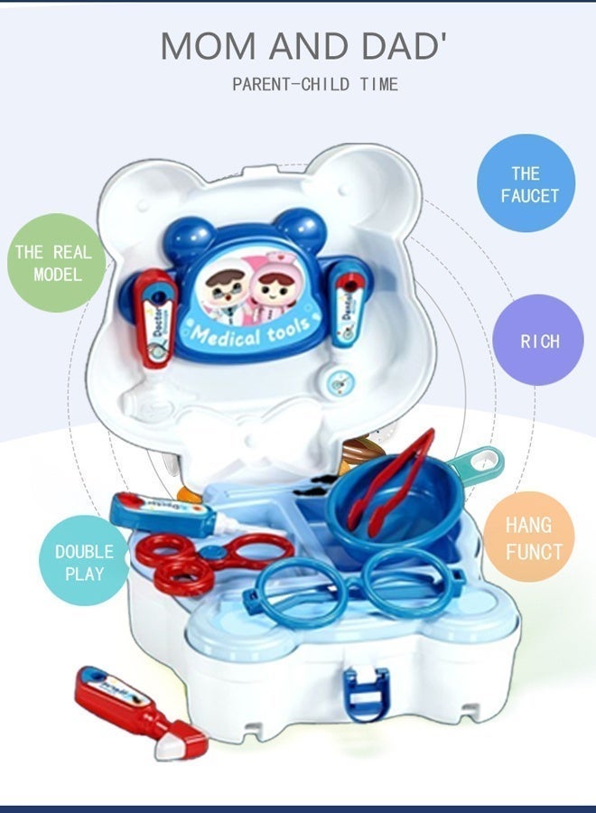 skisopet First Aid Kit Doctor  Play Toy Set ,Pretend to play with medical toy sets,Portable crossbody bag set for children's doctors,Doctor's shoulder bag toy,Panda Doctor Medical Kit, suitable for boys and girls 22x18.4x17.5cm - Image 4