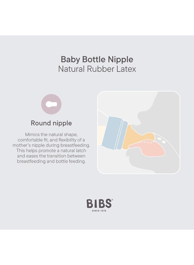 BIBS عبوة زجاجات BIBS 2. مضادة للمغص. إضافية لزجاجات BIBS للأطفال. دائري - مطاط طبيعي، تدفق سريع - Image 4