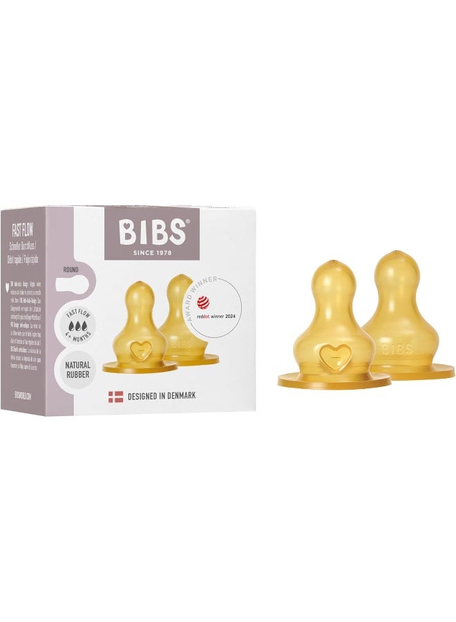BIBS عبوة زجاجات BIBS 2. مضادة للمغص. إضافية لزجاجات BIBS للأطفال. دائري - مطاط طبيعي، تدفق سريع - Image 1