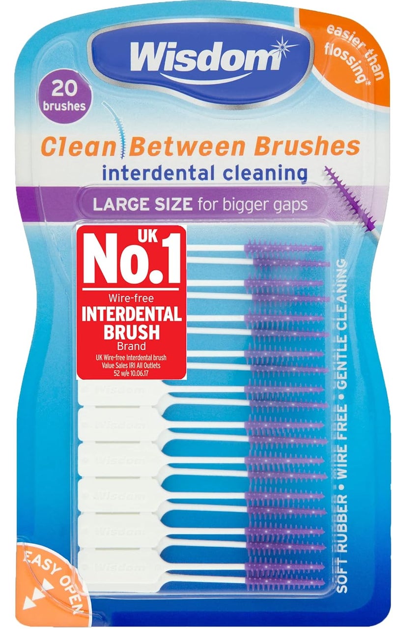Wisdom Clean Between Interdental Large Purple Brushes Pack of 3 Total 60 - Image 2