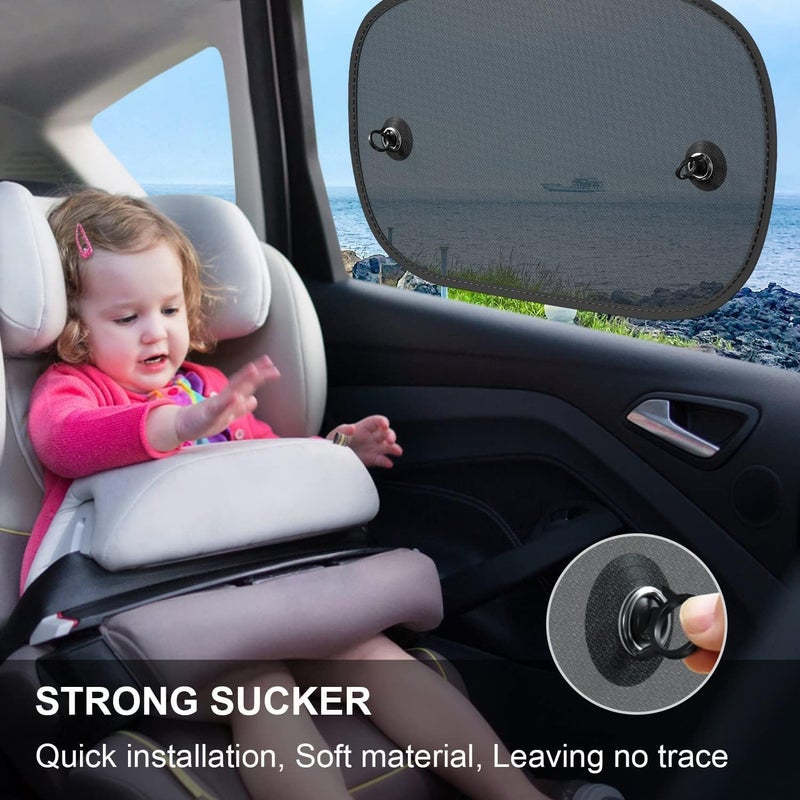 Langthering Car Sun Shade, 2 Pack Car Window Shade for Baby Universal Cling Sunshade for Car Side Window Sun Glare and UV Protection for Kids/Adults/Pets Suction Cup Stick Fits 98% CarsCars(44 x 36cm) - Image 2