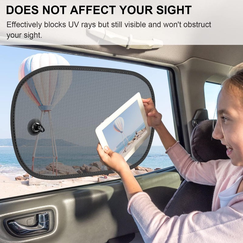 Langthering Car Sun Shade, 2 Pack Car Window Shade for Baby Universal Cling Sunshade for Car Side Window Sun Glare and UV Protection for Kids/Adults/Pets Suction Cup Stick Fits 98% CarsCars(44 x 36cm) - Image 5