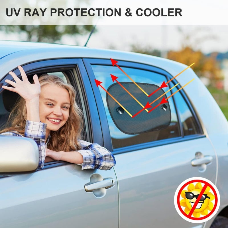 Langthering Car Sun Shade, 2 Pack Car Window Shade for Baby Universal Cling Sunshade for Car Side Window Sun Glare and UV Protection for Kids/Adults/Pets Suction Cup Stick Fits 98% CarsCars(44 x 36cm) - Image 4