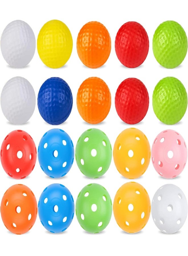ZHENAN 20 Pack Colored Plastic Golf Balls, 41mm Practice Golf Balls, Realistic Feel and Long Lasting,Limited Fligh Plastic Golf Training Balls for Backyard, Simulated Golf Balls for Indoor or Outdoor - Image 1
