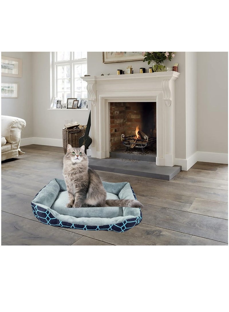 NNC PETS Cat Bed, Pet Bed, cozy cats, Kitten bed, small, Rectangle, plush and soft, cushioned, portable, stylish, Strong & warmth Design, Indoor, Easy to Clean, Dark Blue color, 15 cm thick - Image 5