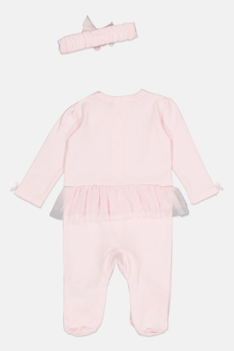 Rock-A-Bye Baby Boutique Toddlers Girl 2 Pieces Textured Bodysuit With Headband Set - Image 2