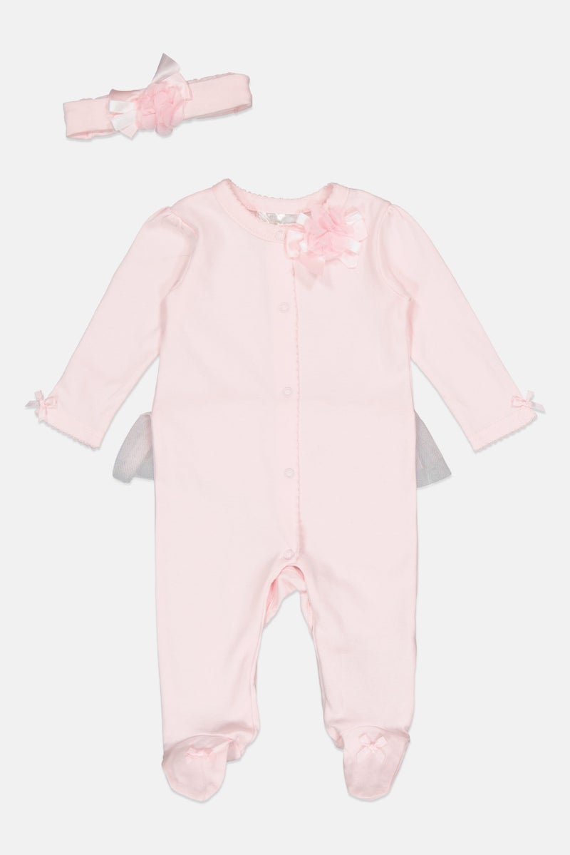 Rock-A-Bye Baby Boutique Toddlers Girl 2 Pieces Textured Bodysuit With Headband Set - Image 1