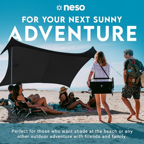 Neso Gigante Portable Beach Tent Sun Shelter - Lightweight Beach Shade Canopy - Easy Setup for Family Outings - Patented Reinforced Corners - UPF 50+ Sun Protection - 8ft Tall, 11 x 11ft - Black - Image 2