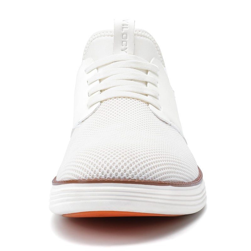 VILOCY Mens Slip On Casual Dress Shoes Hands Free Fashion Sneakers Mesh Tennis Walking Shoes Comfortable Work Shoes Breathable Lightweight Non Slip White,EU43 - Image 3