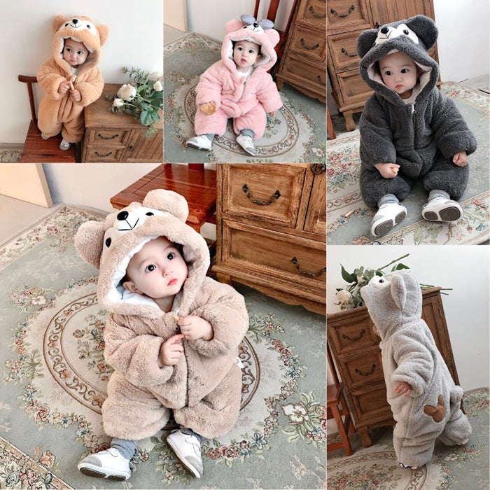 Baby Winter Clothes Winter Clothes Male And Female Baby Winter Outwear Hug Clothes Cute Super Cute Internet Celebrity Jumpsuit - Image 2