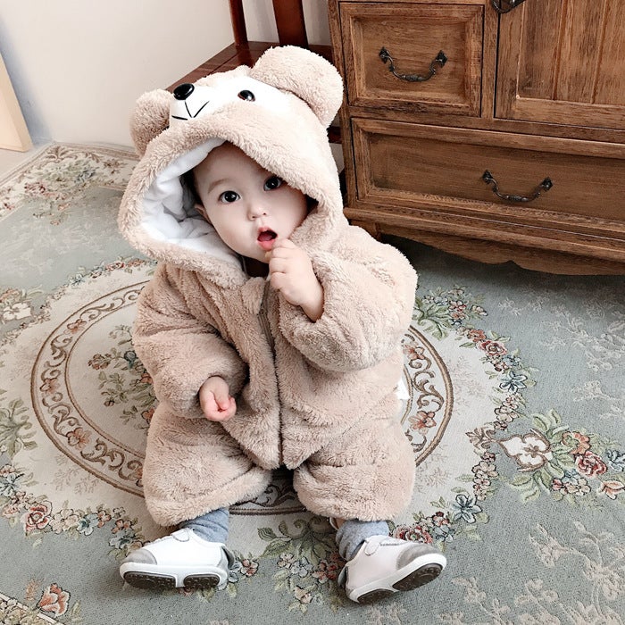 Baby Winter Clothes Winter Clothes Male And Female Baby Winter Outwear Hug Clothes Cute Super Cute Internet Celebrity Jumpsuit - Image 4