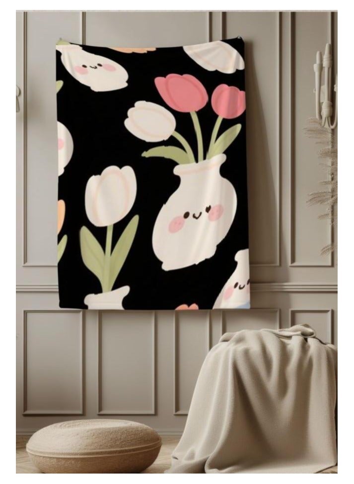 عام بطانية رقيقة من الفانيلا (دافئة ومريحة، ومناسبة للنوم واستخدام الألعاب وإزالة الغبار ومقاومة للرمل) 150 سم * 200 سم - 710 - Image 3