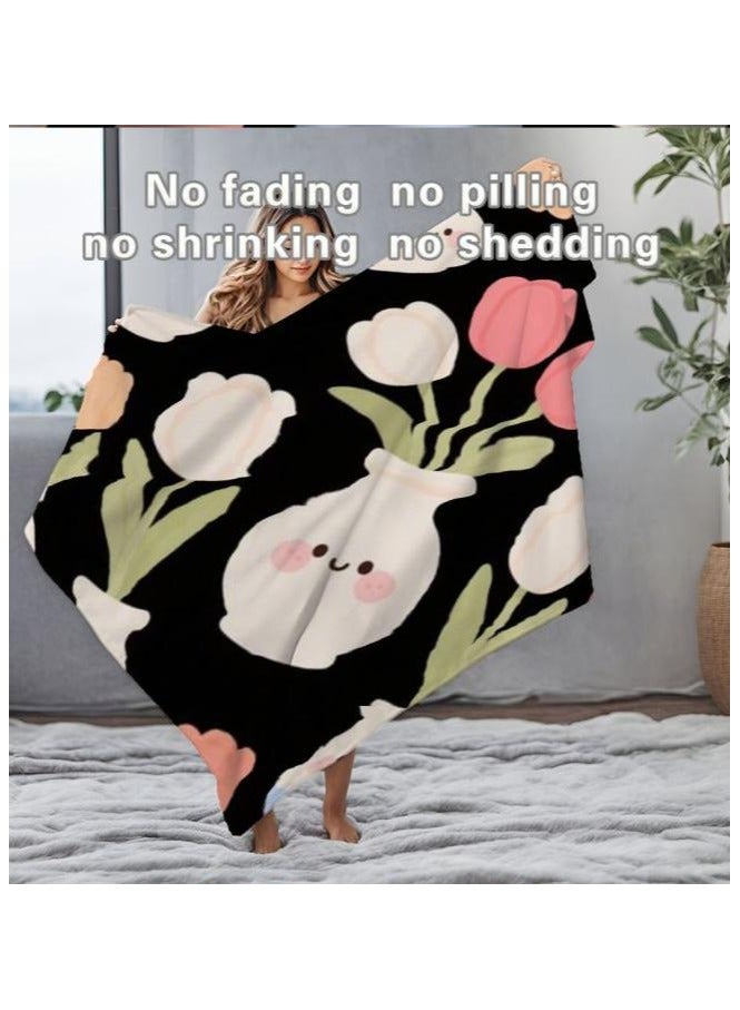 عام بطانية رقيقة من الفانيلا (دافئة ومريحة، ومناسبة للنوم واستخدام الألعاب وإزالة الغبار ومقاومة للرمل) 150 سم * 200 سم - 710 - Image 5