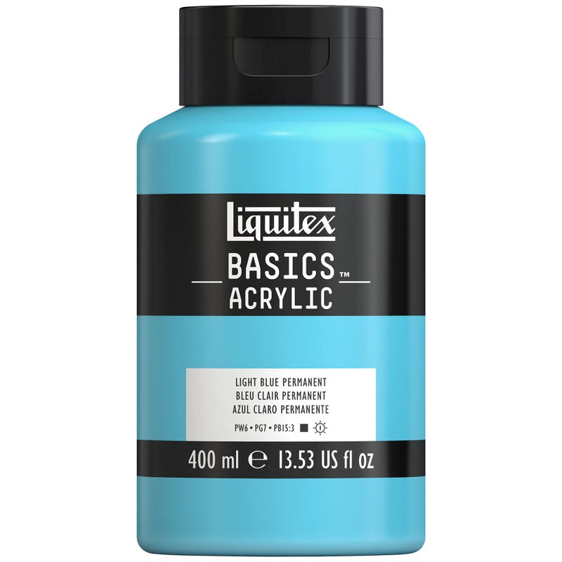 Liquitex دهان أكريليك ليكويتكس باسيكس، 400 مل (13.5 أونصة) زجاجة، أزرق فاتح دائم - Image 1