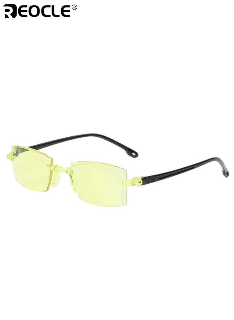 ريوكل نظارات قراءة بدون إطار للرجال والنساء نظارات معدنية خفيفة الوزن عدسات مضادة للضوء الأزرق تكبير ذكي تلقائي - Image 1
