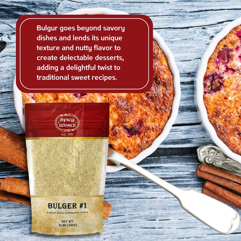 Spicy World Bulgur Cracked Wheat Fine #1, 2 LB Bag (32oz) | USA Grown Bulgar Wheat for Tabouleh | 100% Natural & Pure | Great for Vegan Recipes by Spicy World - Image 5