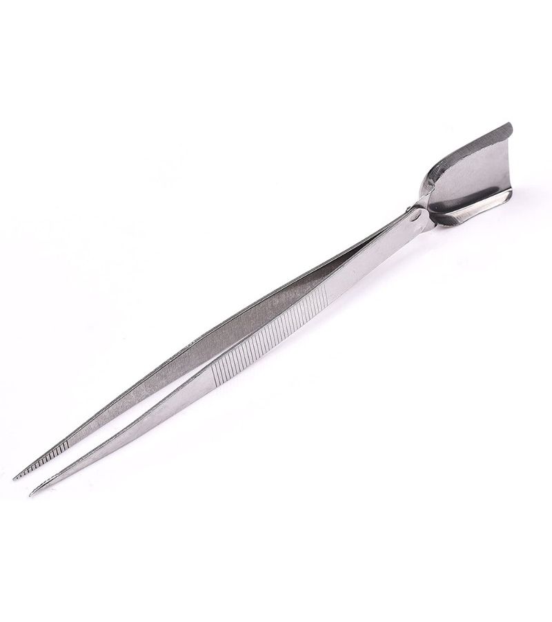 Stainless Steel Portable Tweezers 2pcs With Scoop Pointed Tips For Beading Jewelry - Image 4