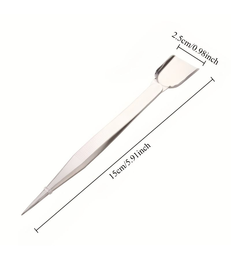 Stainless Steel Portable Tweezers 2pcs With Scoop Pointed Tips For Beading Jewelry - Image 3