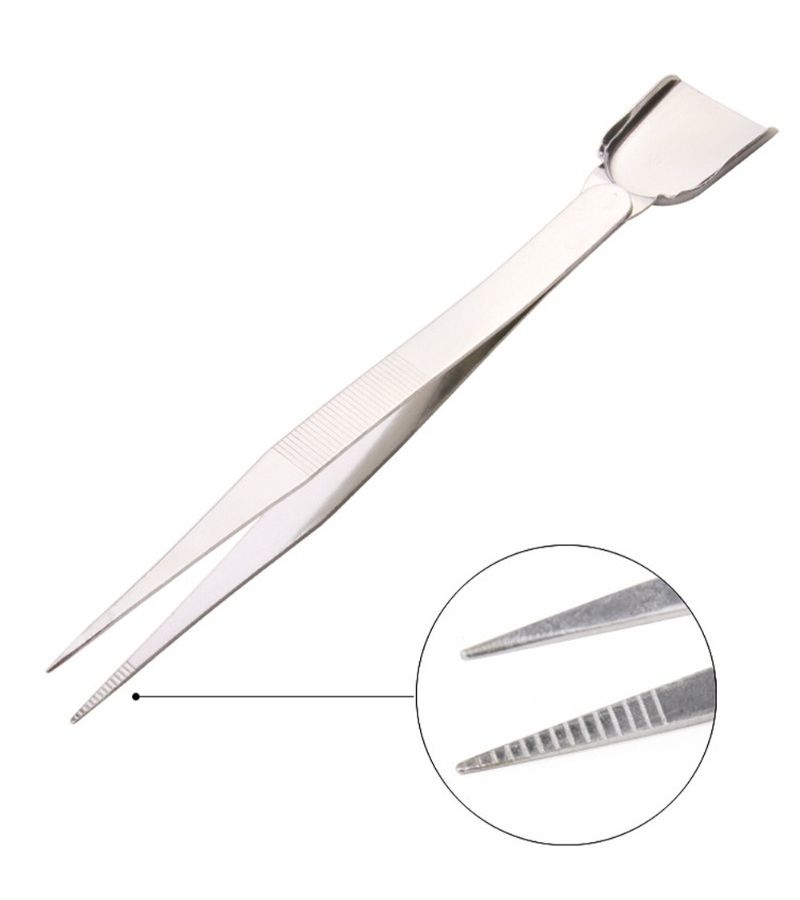 Stainless Steel Portable Tweezers 2pcs With Scoop Pointed Tips For Beading Jewelry - Image 5