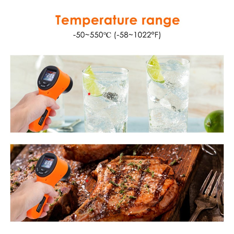 Infrared Thermometer Blue ABS Housing Quick Measurement - High Precise Digital Thermometer With Backlit Lcd Display for Industrial & Home Temperature Testing - Image 5