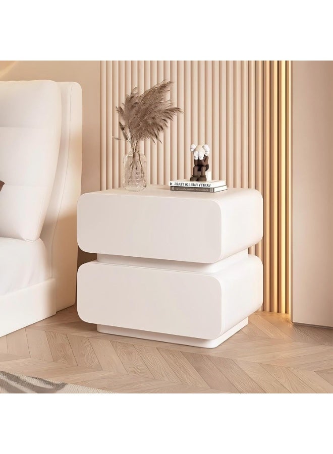 NANAO Nightstand, Bedside Table, Night Stand, Bedside Storage Furniture with 2 Drawers, Wood End Table with Leather for Bedroom, Closet, Entryway, College Dorm, No Assembly - Image 4