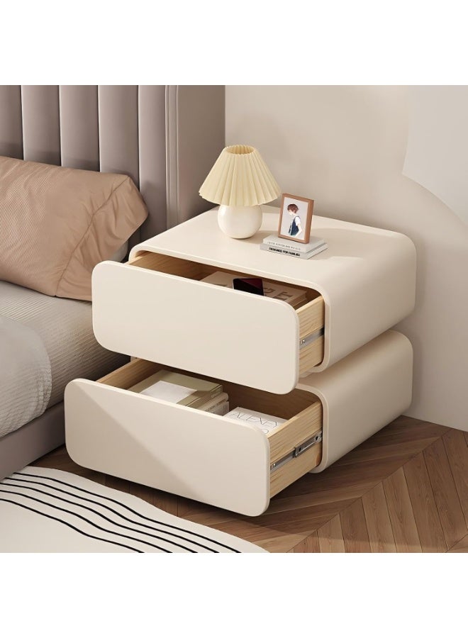 NANAO Nightstand, Bedside Table, Night Stand, Bedside Storage Furniture with 2 Drawers, Wood End Table with Leather for Bedroom, Closet, Entryway, College Dorm, No Assembly - Image 3