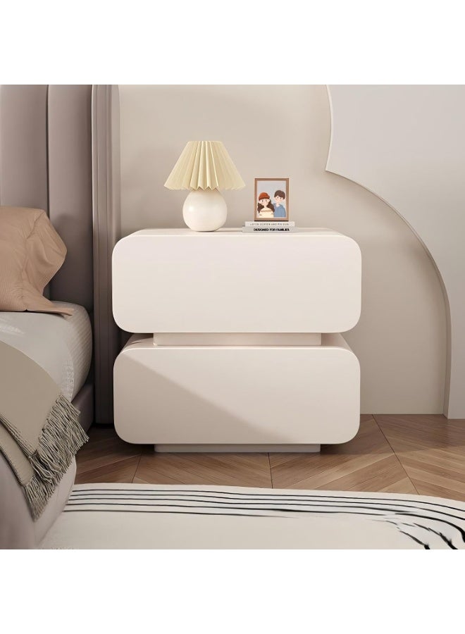 NANAO Nightstand, Bedside Table, Night Stand, Bedside Storage Furniture with 2 Drawers, Wood End Table with Leather for Bedroom, Closet, Entryway, College Dorm, No Assembly - Image 1