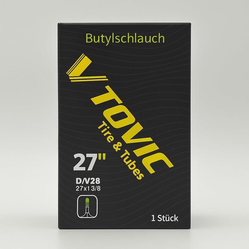 V-Tovic Tires 27" Bicycle Inner Tube DV28 Valve – 27x1 3/8 Heavy Duty Butyl Rubber Bike Tube, Replacement Tire Tube for Road, Mountain & City Bikes, Wheelchair & Racing Cycles - Image 2