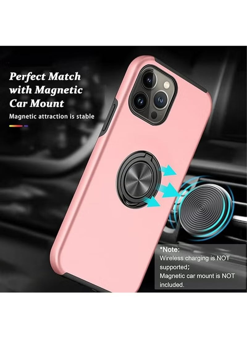 X-level iPhone 15 Pro Max Case Cover With Finger Ring Military Grade Metal Stand Kickstand [Support Magnetic Car Holder] Phone Comfortable Hold Feeling Anti-scratch Shockproof Back Cover For 15 Pro Max  - Image 3