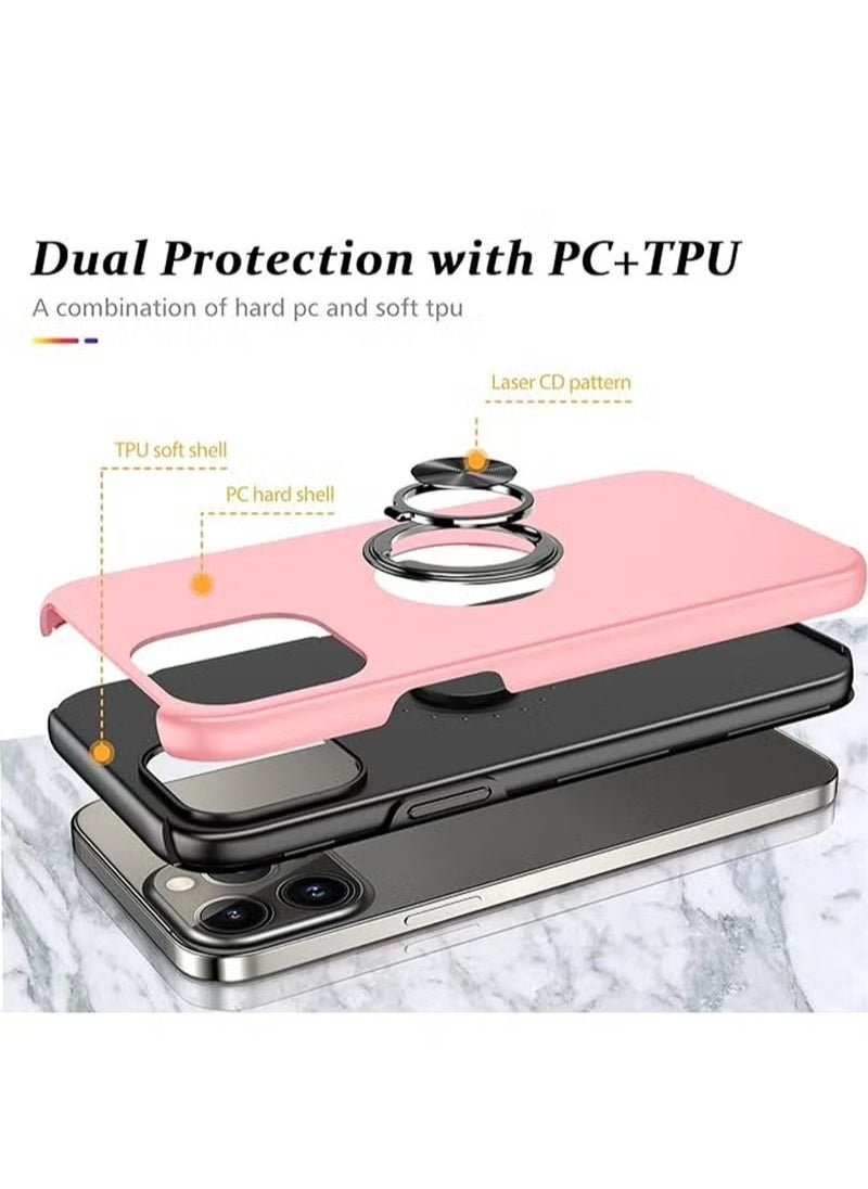 X-level iPhone 15 Pro Max Case Cover With Finger Ring Military Grade Metal Stand Kickstand [Support Magnetic Car Holder] Phone Comfortable Hold Feeling Anti-scratch Shockproof Back Cover For 15 Pro Max  - Image 4