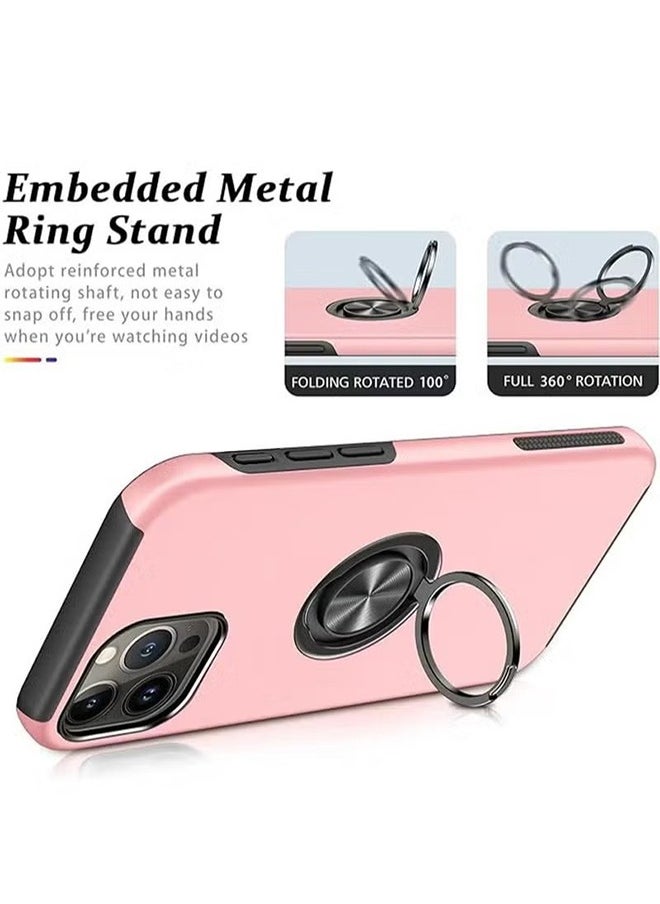 X-level iPhone 15 Pro Max Case Cover With Finger Ring Military Grade Metal Stand Kickstand [Support Magnetic Car Holder] Phone Comfortable Hold Feeling Anti-scratch Shockproof Back Cover For 15 Pro Max  - Image 5