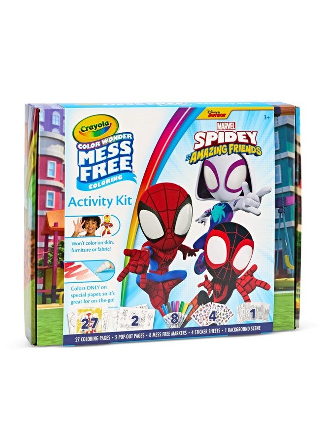 Crayola مجموعة كرايولا كولور وندر سبايدي وأصدقائه المذهلين، تلوين بدون فوضى، صفحات تلوين سبايدرمان وملصقات، لعبة سبايدرمان، هدية للأطفال - Image 3