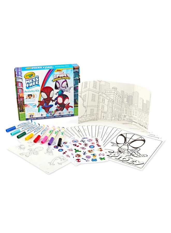 Crayola مجموعة كرايولا كولور وندر سبايدي وأصدقائه المذهلين، تلوين بدون فوضى، صفحات تلوين سبايدرمان وملصقات، لعبة سبايدرمان، هدية للأطفال - Image 2